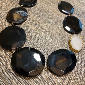 Black + white unique statement necklace